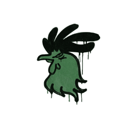 封装的涂鸦 | 公鸡 (深绿)