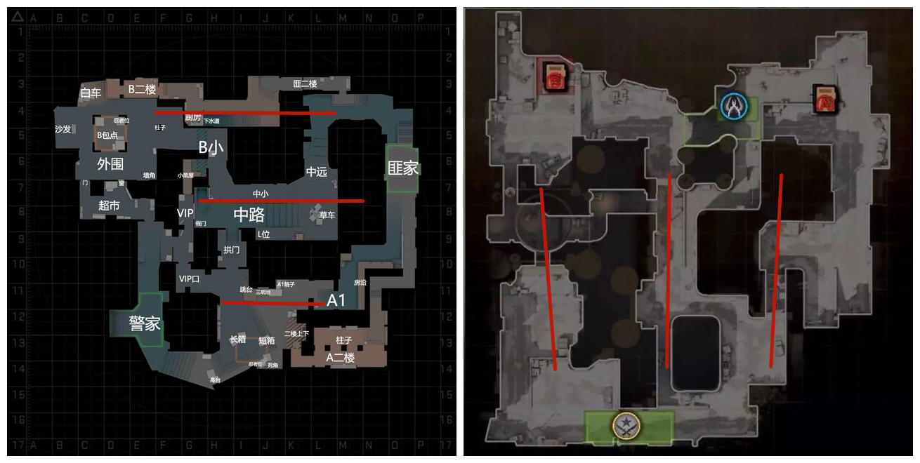 durage—荒漠沙城经常玩竞技的玩家一定不难发现,其实csgo的dust2和