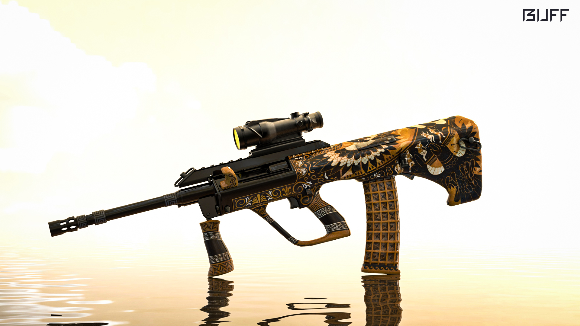 csgo皮肤鉴赏aug湖怪鸟