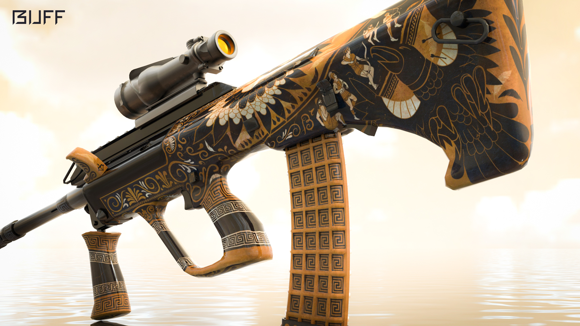 csgo皮肤鉴赏aug湖怪鸟