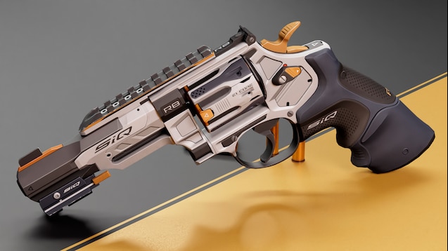 这款系列近期更新了左轮r8的皮肤,在金黄色扳机的点缀下使得这两款